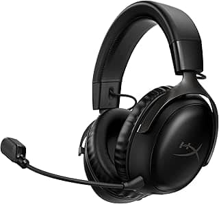 Headset Wireless HyperX Cloud III - Gamer para PC, PS5, PS4, Bateria de até 120h, 2,4 GHz, Drivers 53mm, Espuma Viscoelástica, Estrutura Durável, Microfone 10mm, Preto (77Z45AA)