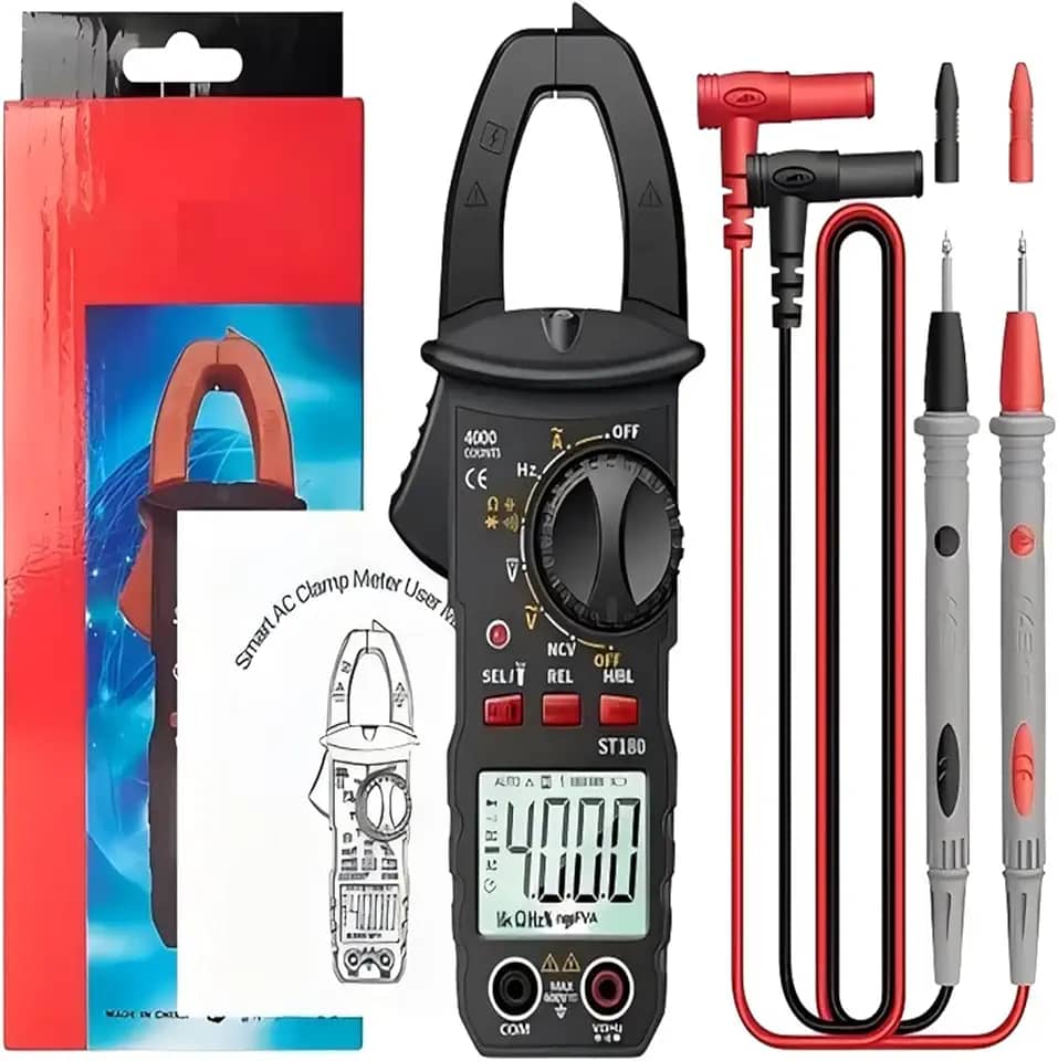 Alicate Amperímetro Digital,LCD Grande,Multimetro Digital 600V Funcao NCV,Auto Range e Medição AC/DC