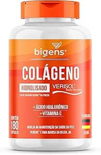 Colágeno Hidrolisado Verisol com Ácido Hialurônico e Vitamina C, 180 Capsulas, Biogens