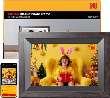KODAK - Moldura digital WiFi de 10,1 polegadas com armazenamento de 32 GB, moldura eletrônica digital inteligente com tela sensível ao toque de 1280 x 800 IPS, rotação automática, compartilhamento