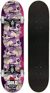 Skate Montado Profissional Solo Decks Skull - Até 120kgs