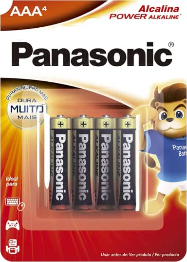 Panasonic Pilha Alcalina Palito Aaa Com 4 Lr03Xab/4B192 Pacote De 4
