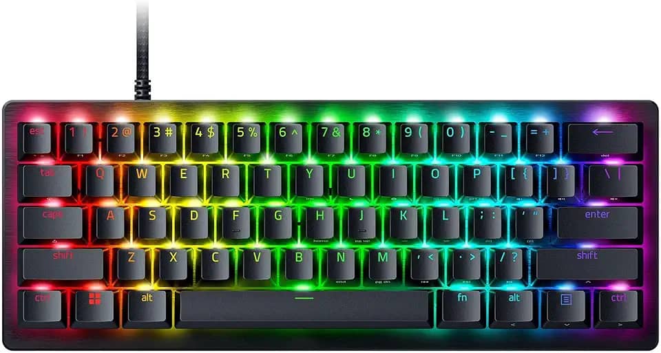 Razer Teclado para jogos Huntsman V3 Pro Mini 60% Esports: interruptores ópticos analógicos + gatilho rápido e acionamento ajustável - ajustes integrados - teclas mods de dupla finalidade - teclas PBT