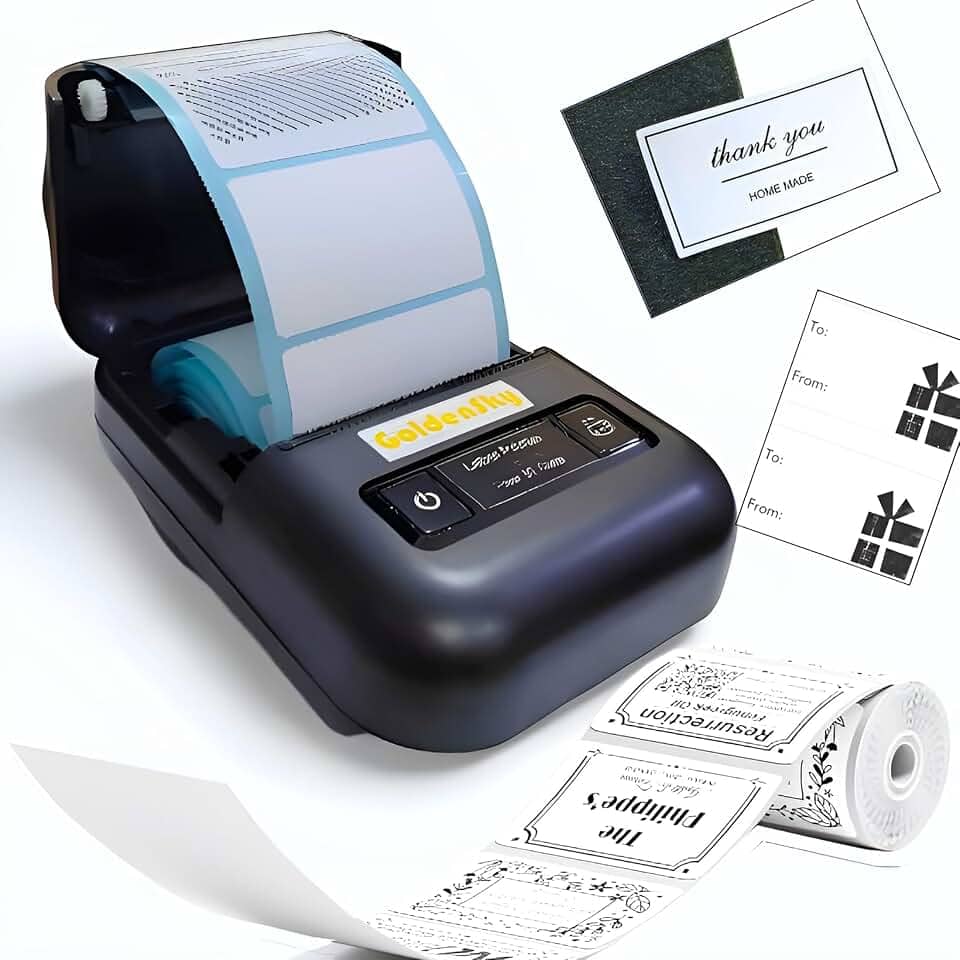 Impressora Termica de etiquetas 58mm máquina de impressão Bluetooth, mini portátil para pequenas empresas catalogar endereço código de barras roupas adesivos printer preta