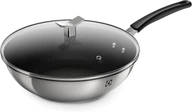 Frigideira Wok Aço Inox Antiaderente Electrolux 28cm com Tampa