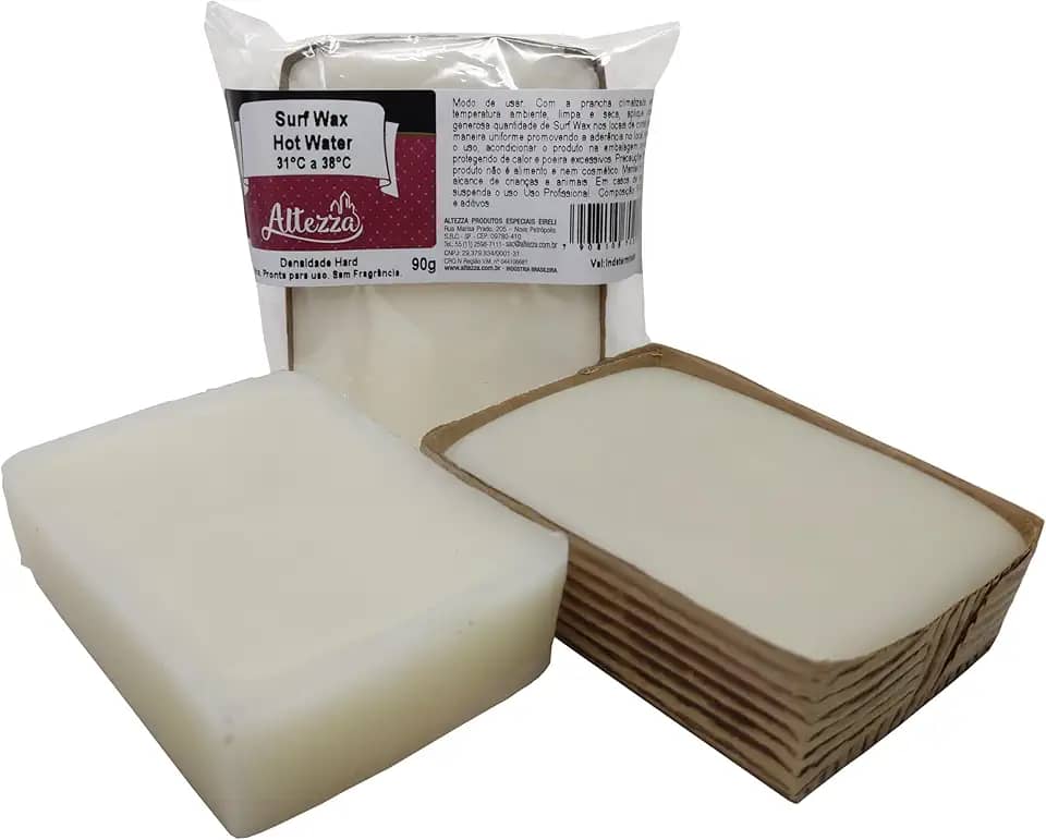 Parafina Surf Wax Hot Water Altezza Água Quente 90g Premium Alta Aderência, Parafina Para Prancha de Surf, Cera Para Surfista, Iniciante e Profissional.