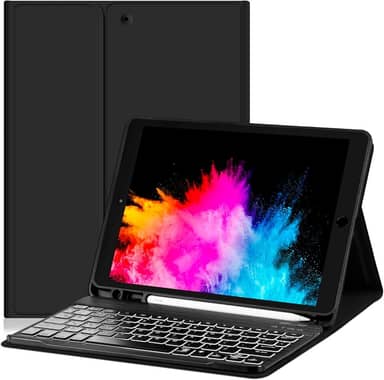 WB Capa iPad 7a, 8a e 9a Geração com Teclado e Compart. para Pencil Preta