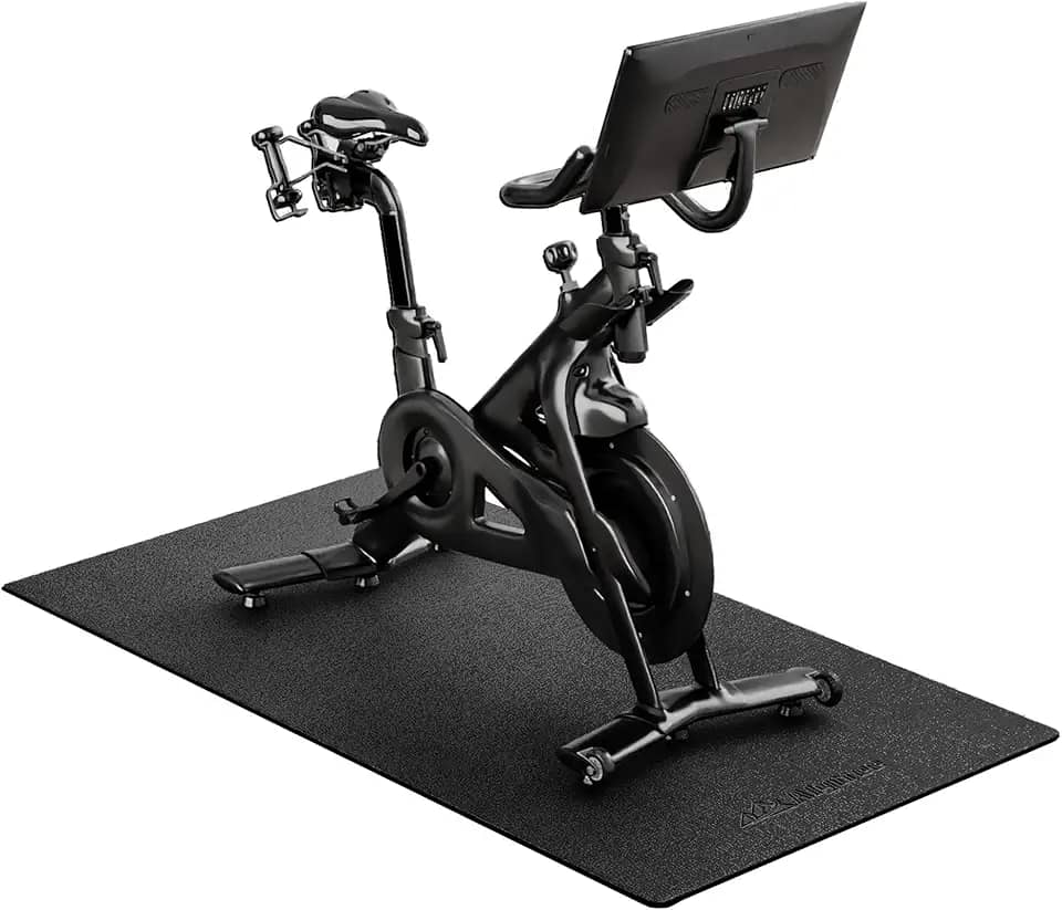 tapete de bicicleta pelotão | Tapete de bicicleta ergométrica/tapete de esteira de 6 mm, 30" x 72" para pisos de madeira ou carpete, tapete de equipamento de exercício antiderrapante