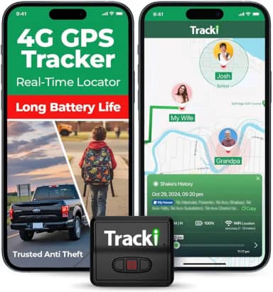 Tracki 2024 Modelo Mini Rastreador GPS Em Tempo Real. Cobertura Completa Em Todo O Mundo Para Veículos Crianças E Cães. Dispositivo Pequeno De Rastreamento Magnético Portátil. Taxa Mensal Obrigatória
