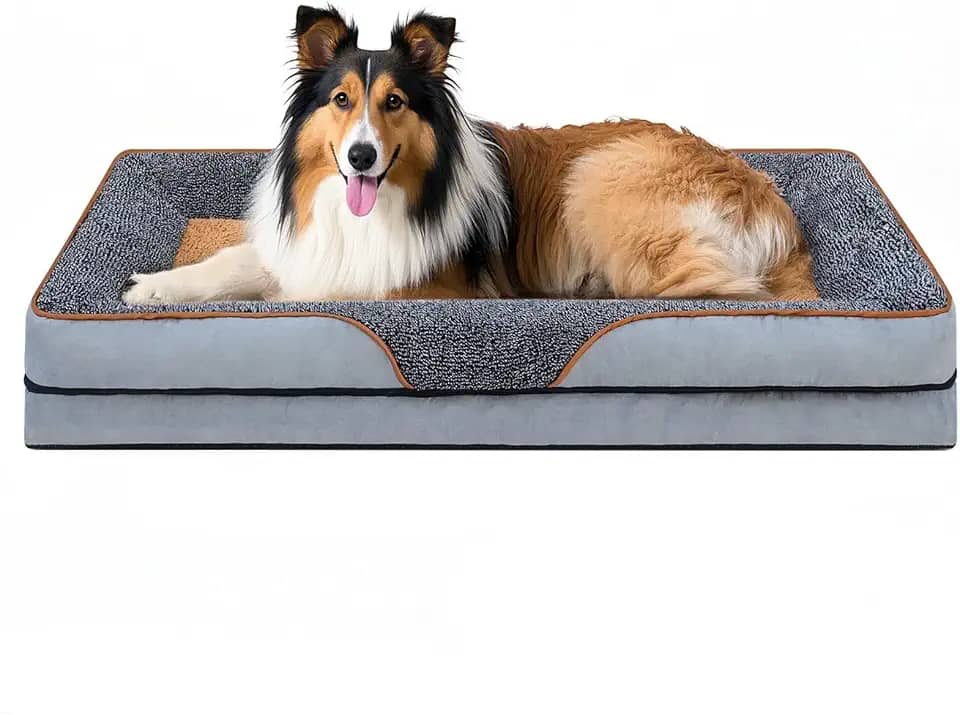 Cama Caminha para Cachorros Pet Grande Luxo 100×60 C/cape Lavável e Veludo de Resistente Espuma De Ortopédica