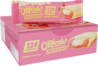 3VS Nutrition Barra de Proteína 45g Oh Yeah - Snack Proteíco - Pré e Pós-Treino - Display com 12 Unidades (Strawberry ShortCake)