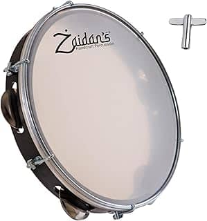 Pandeiro Profissional 10 Polegadas Abs Preto Pele Leitosa Nylon Samba Zaidan's