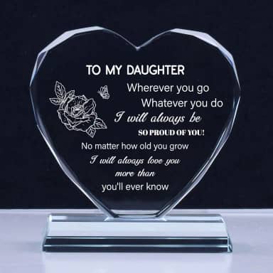 Presentes de filha, presente de aniversário de filha, lembrança de cristal k9 para minha filha, presente de mãe, ideias de presente para filha para aniversário, ação de graças, Natal