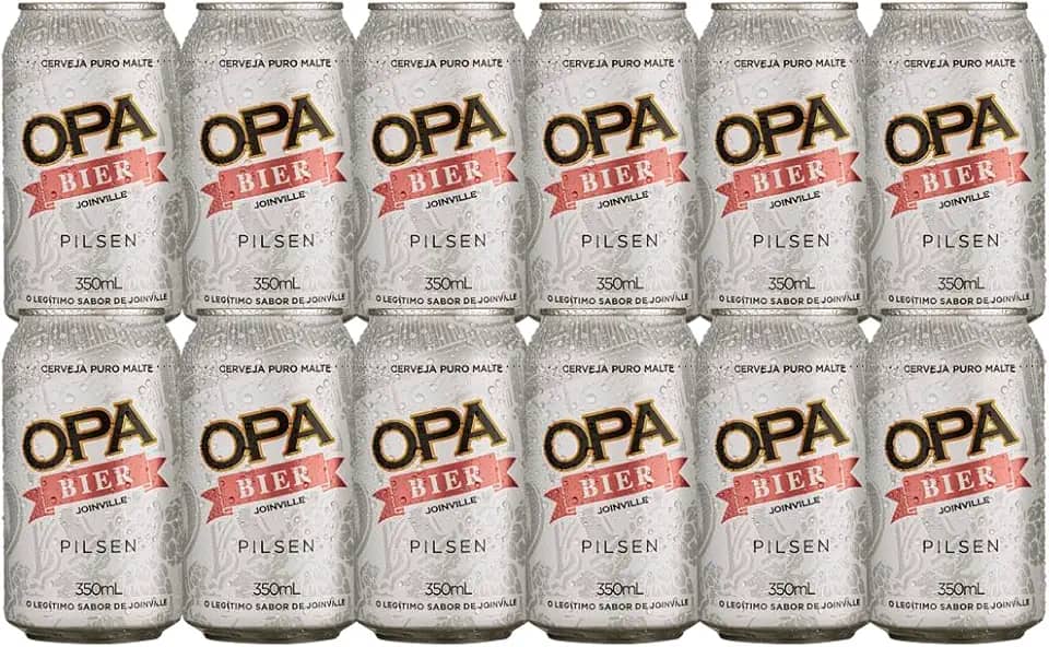 Pack 12 unidades Cerveja Puro Malte Pilsen teor 4,6% 350ml Opa Bier