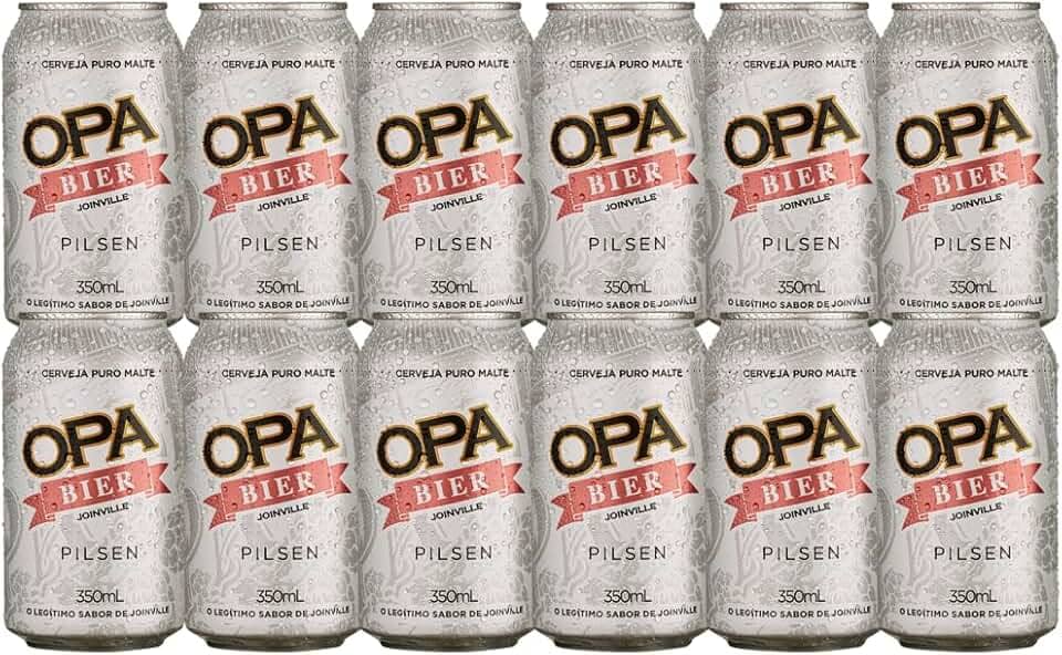 Pack 12 unidades Cerveja Puro Malte Pilsen teor 4,6% 350ml Opa Bier