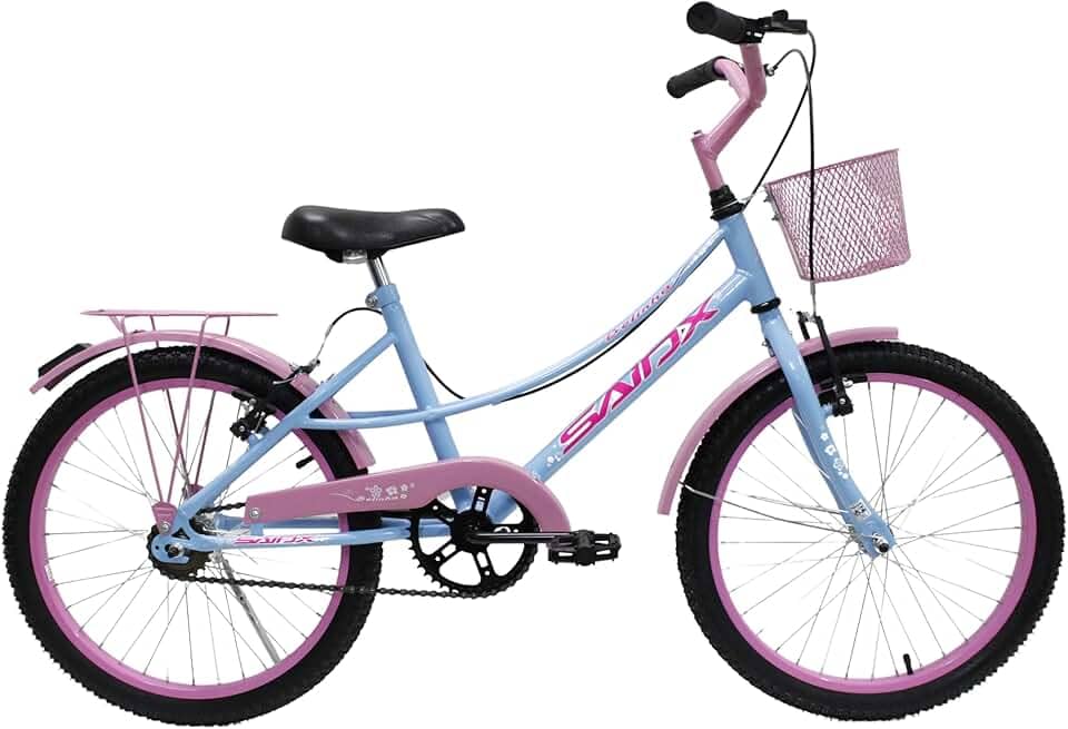 Bicicleta Aro 20 Feminina Retrô Com Bagageiro e Cesta Saidx Belinha
