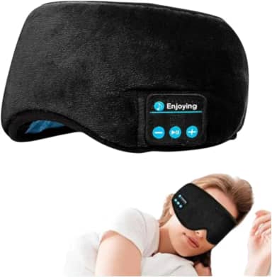 Máscara de Dormir com Fones de Ouvido Bluetooth Embutidos Recarregável | Tapa Olho Lavável para Sono, Relaxamento e Viagem