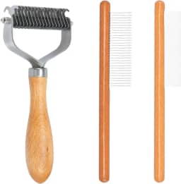 LCZNXJJY Ancinho de subpelo para cães, escova para cães de aço inoxidável, pente de metal para remover pelos soltos, escova prática de remoção de pelos para cães de estimação, gatos, cães, emaranhados