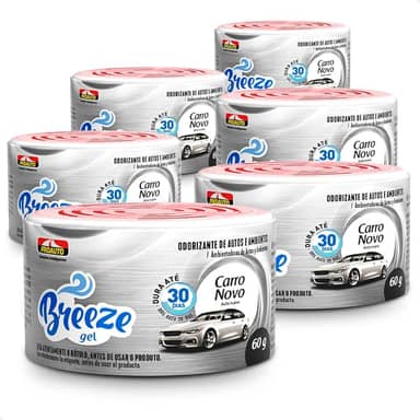 KIT 6 Cheirinhos Aromatizante Breeze Gel Carro Novo Pro auto 60G