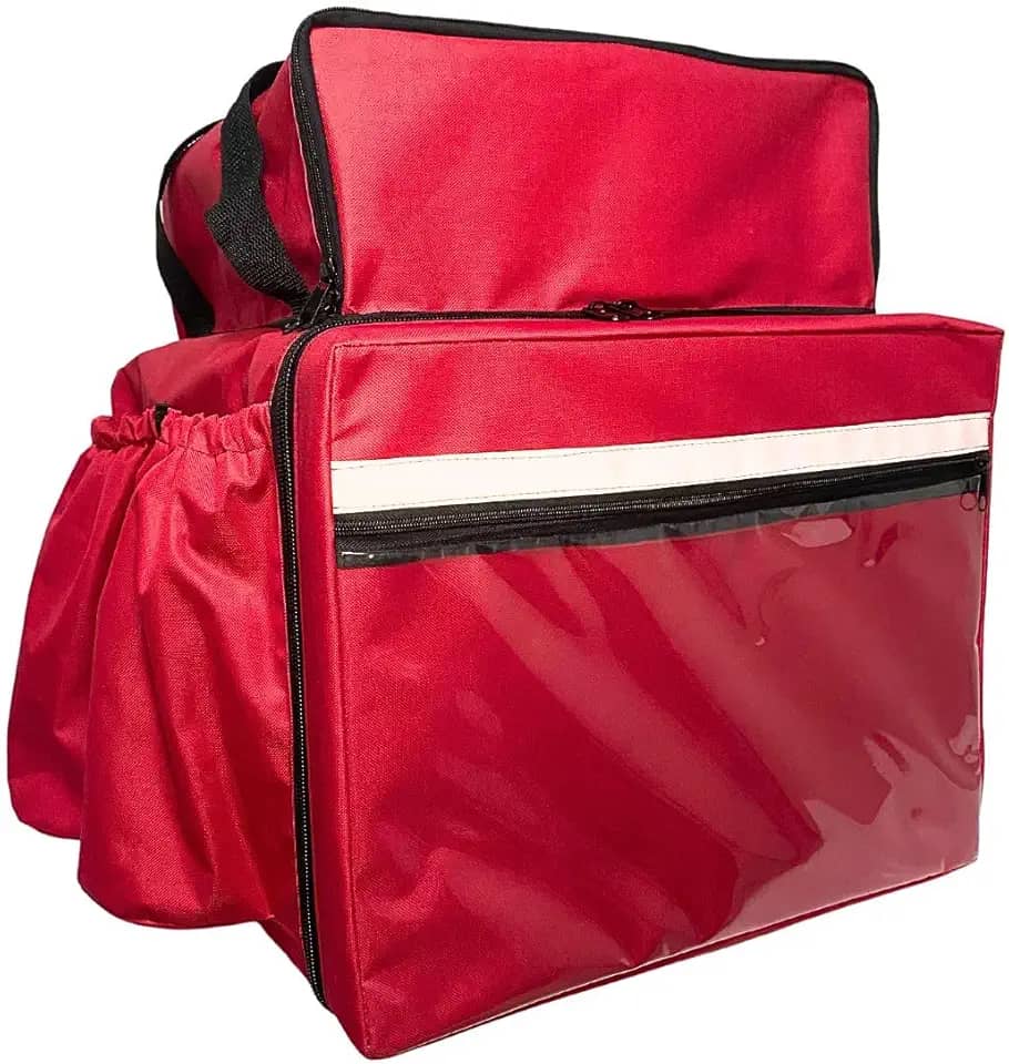 Mochila Bag Completa Em Nylon para Motoboy Delivery com ISOPOR 45L - Vermelho
