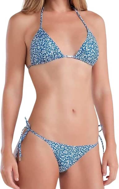 Biquini Cortininha Florido Amarração Bojo Removível She