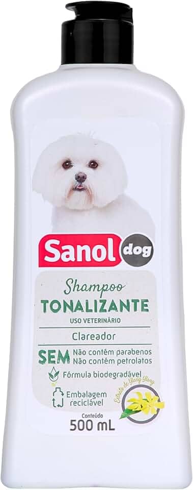 Sanol Dog Shampoo Tonalizante De Pelos Claros 500 Ml Branco
