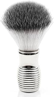 Doladaes Escova de barbear amarela prateada para homens, pincel de barbear macio e denso, cabo cromado ultra pesado, estrutura de porca ultra-forte, queda mínima, espuma rápida, o melhor barbear da