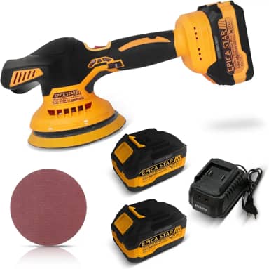 EPICA STAR Politriz Orbital Sem Fio EPICA STAR 21V com 2 Baterias, Motor Brushless, 6 Velocidades e Disco 150mm para Polimento Automotivo Profissional EP-10747