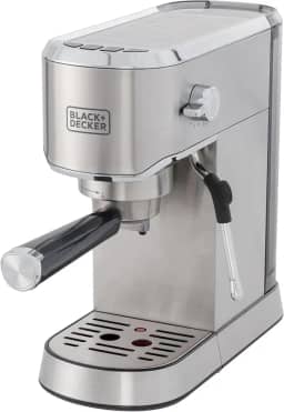 BLACK+DECKER Cafeteira Expresso e Cápsulas, com Jarra Inox, 2 Cafés Simultâneos, CEA1200G, 220V
