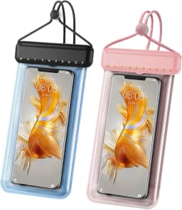 SXunacou [Pacote com 2] Bolsa universal impermeável para celular, IPX8 à prova d'água, bolsa seca para iPhone 15 14 13 12 11 XS XR X Pro Max Plus Mini, sacos secos à prova d'água para mergulho na