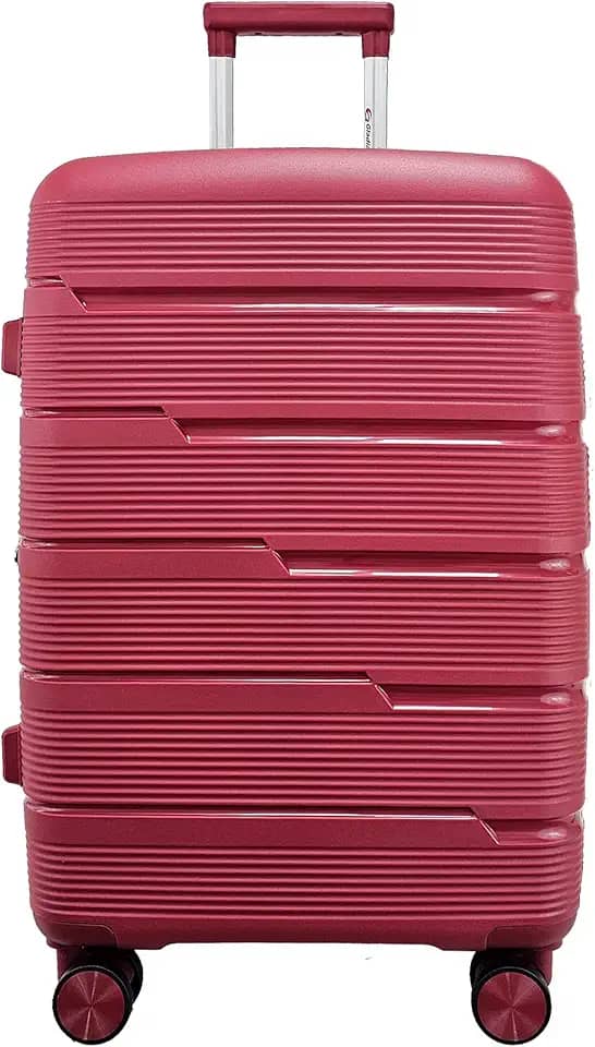 Mala de Viagem Média 23kg em Polipropileno Cadeado TSA Rodas 360 Gladiador P2M (Cereja)