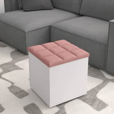 Puff Báu Banqueta Organizador Caixa De Brinquedos Sala Qaurto (Rose)