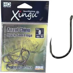 DoCarmo Anzol Chinu Black Sem Fisga N°8 Xingu - Kit com 10 Peças
