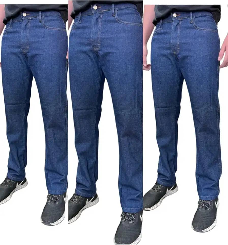 Kit 3 Calças Jeans Masculina Tradicional,Com Elastano (lycra) para Trabalho