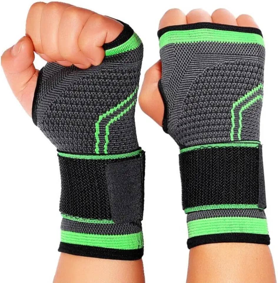 Kit 02 Munhequeira de Compressão Punho Elástica Ajustável Ortopédica Esportes Proteção Tendinite