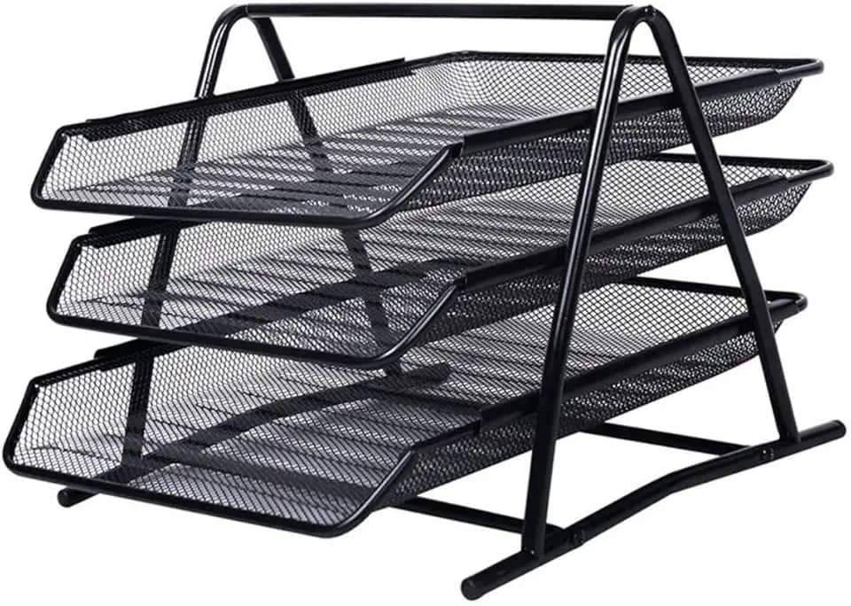 Caixa de Correspondência, Organizador de Mesa, Tripla, Metal, Gv Office, 9205