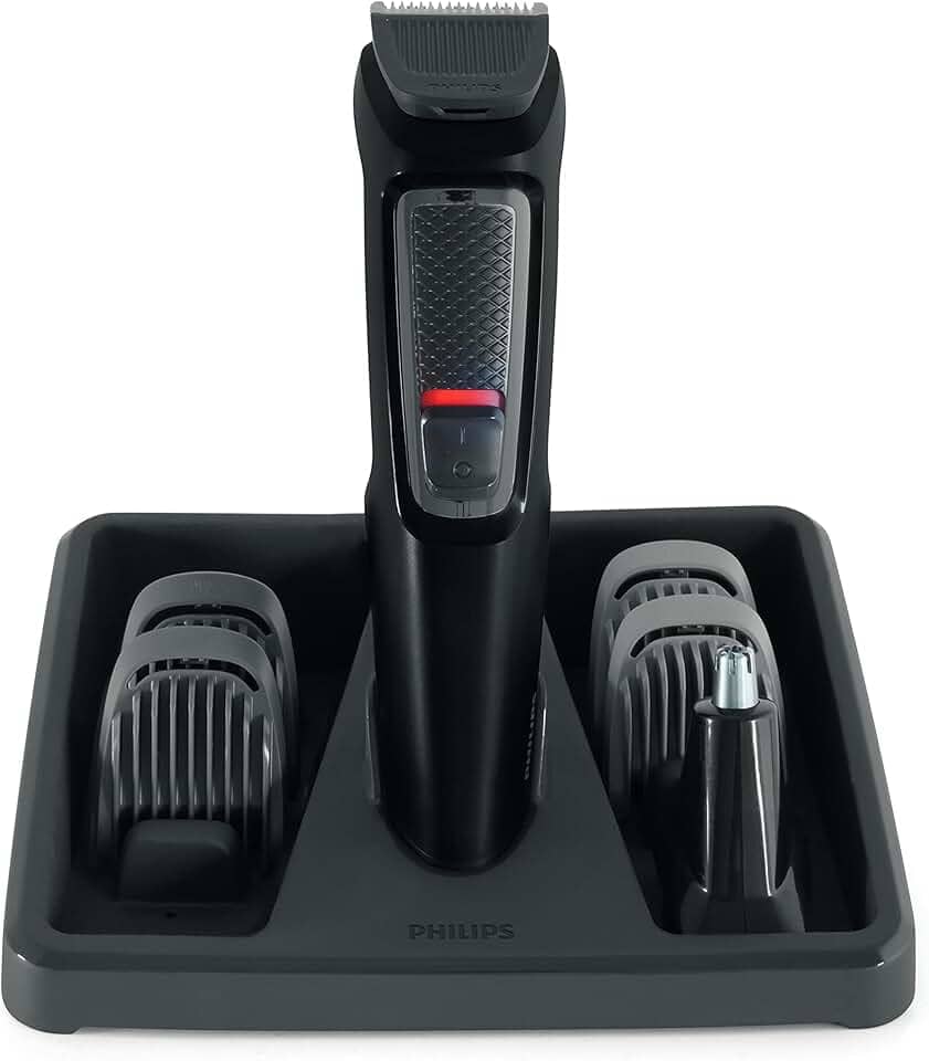 Aparador de Pelos 6 em 1 Philips Series 3000 MG3711/15 Multigroom Bivolt - máquina de barba com 6 Acessórios