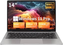 BINTEC Notebook Ultrabook fino e leve de 14 polegadas (apenas 1,25 kg), Celeron N4100 DDR4,1920 x 1080 IPS, Win 11 Pro/Office 2019 alto desempenho para iniciantes, 2 × USB 3.0, mini HDMI (cinza, 8G +