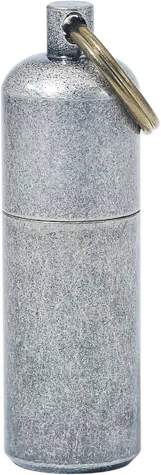 PPFISH Mini isqueiro de latão – chaveiro EDC Peanut isqueiro – iniciador de fogo à prova d'água especialmente para sobrevivência e uso de emergência