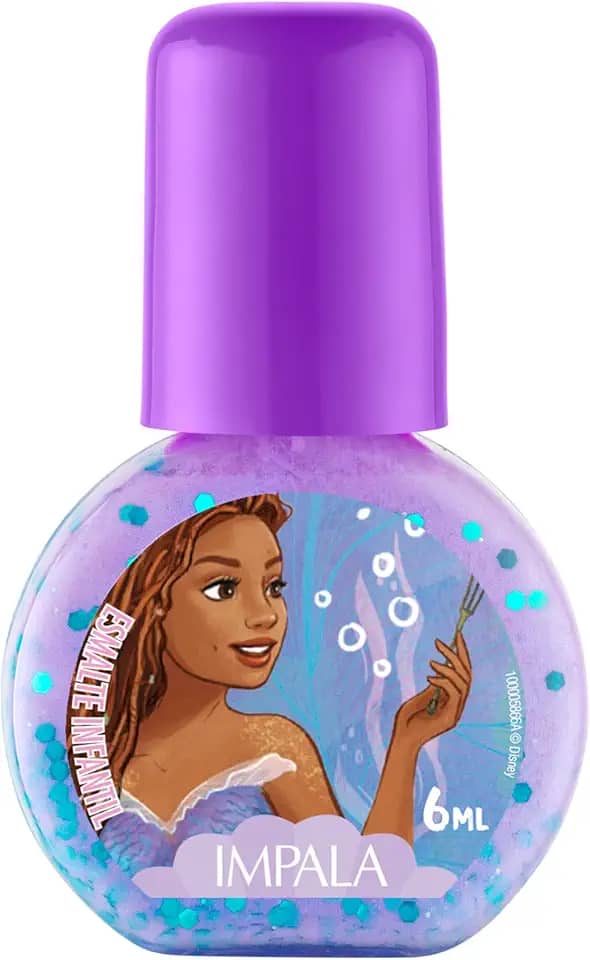 ESMALTE INFANTIL IMPALA A PEQUENA SEREIA GLITTER QUERO SER DESSE MUNDO COMERCIAL