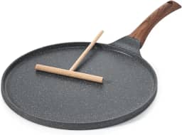 Frigideira de crepe antiaderente SENSARTE, revestimento de granito suíço, plana, para dosa, panqueca, 25,4 cm, tawa com cabo antitérmico, compatível com indução