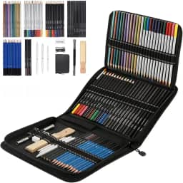 Kit de Desenho Profissional Lápis 72 Pçs/Conjunto, Lápis de Cor Profissional, Esboço E Lápis, Inclui Lápis de Cor Metálicos Solúveis em Água, À Base de ÓLeo, Charcoal para Profissionais