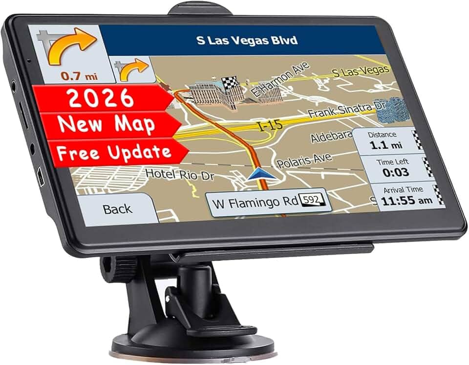 Navegação GPS para carro, caminhão, navegador, mapas mais recentes, tela sensível ao toque de 17,8 cm, veículo, GPS, caminhoneiro, navegação por voz, aviso de velocidade, atualização vitalícia