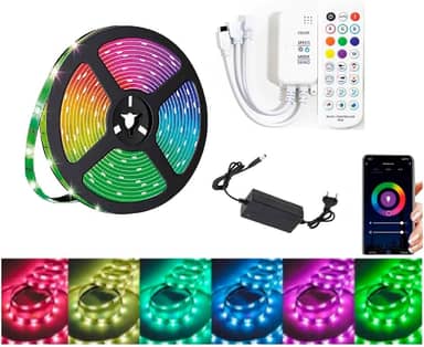 Smart Fita de LED 5050 5 METROS BLUETOOTH Ritmica Musical para decoração de SANCA Quarto TV