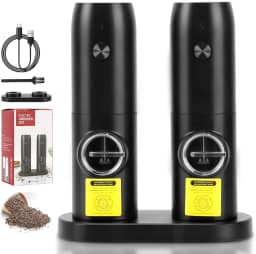 Moedor de Pimenta e Sal Elétrico Meantem, Automático, Preto