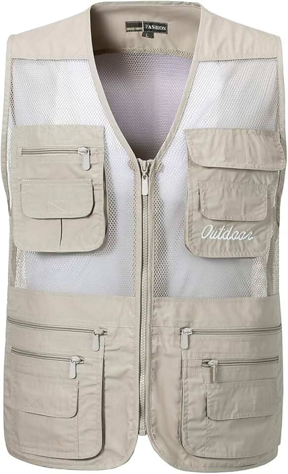 Colete de pesca masculino sem mangas, para fotografia, colete de secagem rápida, leve, de malha, colete de caça, colete de pesca