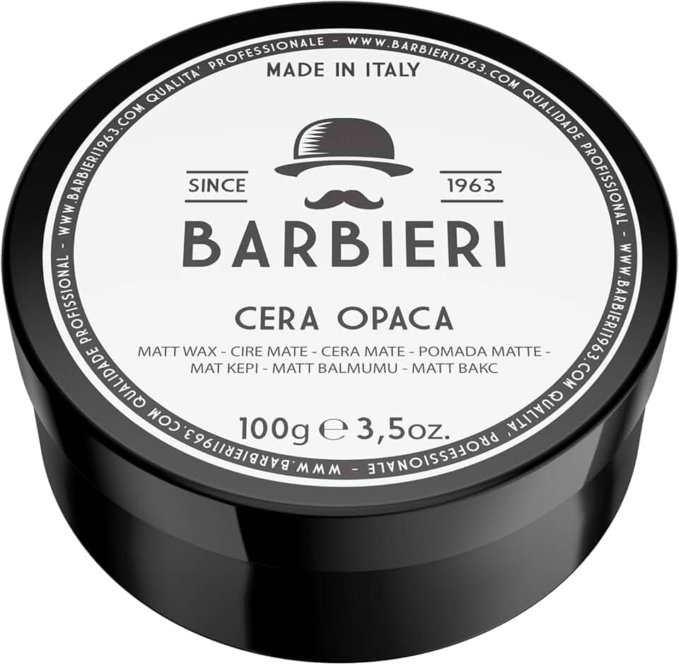BARBIERI DESDE 1963 - Pasta Matte Italiana100g – Para Cabelo Masculino Efeito Meio-Opaco e Fixação Forte para Penteados Naturais