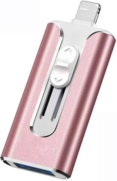 Pen Drive de 128 GB para iPhone, pen drives, pen drive USB de alta velocidade para fotos e vídeos, armazenamento externo para iPhone/iPad/Android/laptop