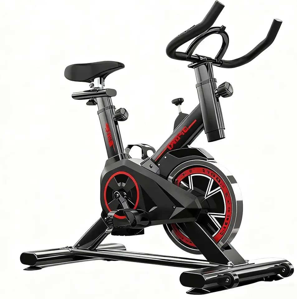 Bicicleta ergonomica Spinning Silenciosa Vertical com Ajuste de Resistência, Monitor LCD e Assento Confortável, Ideal para Academia e Uso Doméstico