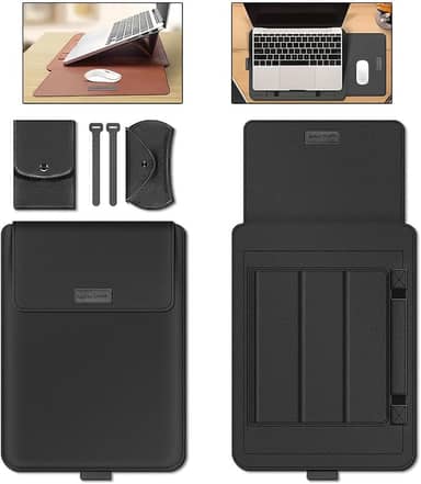 Capa Ergonômica para Notebook, 13-15,6 Polegadas, Mousepad Embutido e Elevação de Altura (Preto, 15-15,6 Pol)